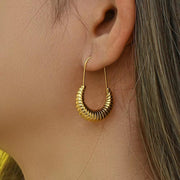 Trendy Safety Pin Paper Clip Earrings Stainless Steel Croissant Hoop Earrings Women Jewelry
