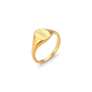 Tarnish Free Sunflower Signet Rings Set PVD 18K Gold Plated Stainless Steel Chunky Rings, Women Jewelry