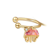 2024 Cute Ocean Animal Clip on Earrings 18K Gold Plated Cuff Earrings, Korean Earrings