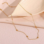 18K Gold Plated Sunburst Heart Shape Chain Choker Necklace Tarnish Free Stainless Steel Necklace