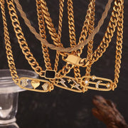 Valentine'S Day Gift Ideas 2024 Choker Necklace Set Hollow Zircon Stainless Steel Jewelry