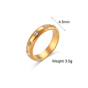 Trendy 18K Gold Plated Fresh Water Pearl & Zircon Rings Jewelry Women Tarnish Free Stainless Steel Rings