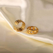 Twisted Link Chain Open Rings Gift Stainless Steel 18K Gold Plated Adjustable Finger Rings for Women