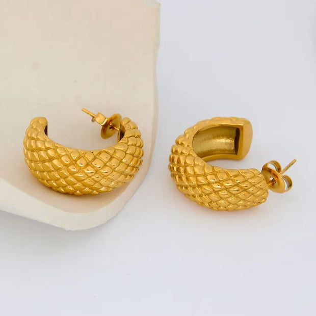 Wholesale18K Real Gold Plated Earrings Summer Unique Hypoallergenic Stainless Steel Vintage Design High Quality Earring