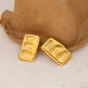 Unique Square High Quality Stainless Steel Pea Pod Earrings Stylish 18K Gold Color Women'S Gift LOW MOQ