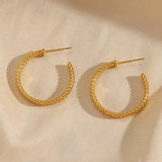 Trendy Snake Hoop Earring 18K Gold Plated Stainless Steel Earrings Ladies Earrings Jewelry