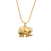 Wholesale Gold Elephant Shaped Hollow Out Pendant Necklace Animal Necklace for Women Men Jewelry Elephant Necklace Set