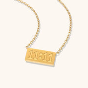 18K Gold Plated Waterproof Trendy 11:11 Angle Number Necklace Stainless Steel Jewelry Wholesale Supplier FJN0132