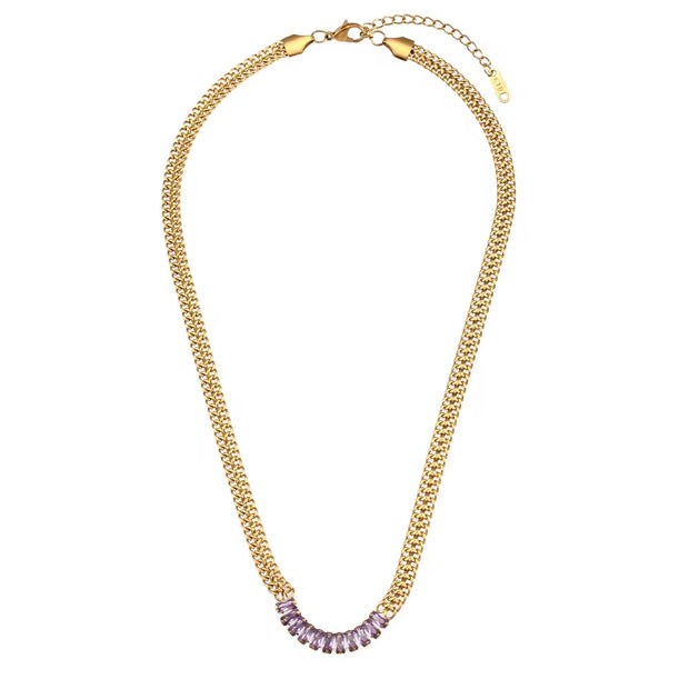 Zircon Beaded Necklace Gold Plated Choker Set Stainless Steel Necklaces Fashion Jewelry Necklaces
