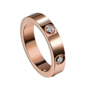 Wholesale 6 Diamonds designer Ring Jewelry silver gold 18K Rose Gold Love Titanium Steel Zircon engagement wedding couple Ring