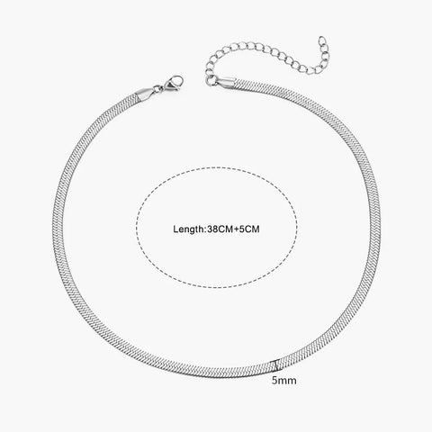 Waterproof Stainless Steel Herringbone Chain Tarnish Free Jewelry 18K Gold Plated 2mm-5mm Herringbone Snake Chain for Men Women