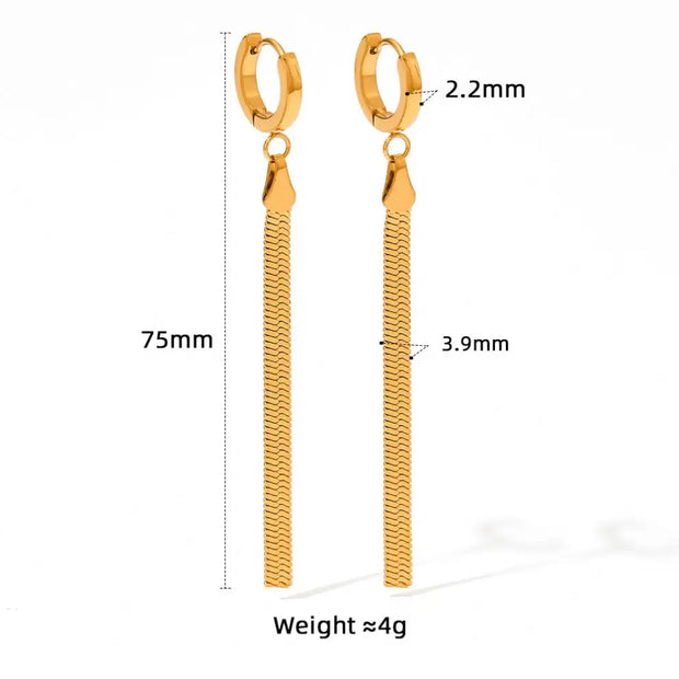 Unusual Earrings Trendy Jewelry Stainless Steel Snake Chain Long Tassel Drop Earrings