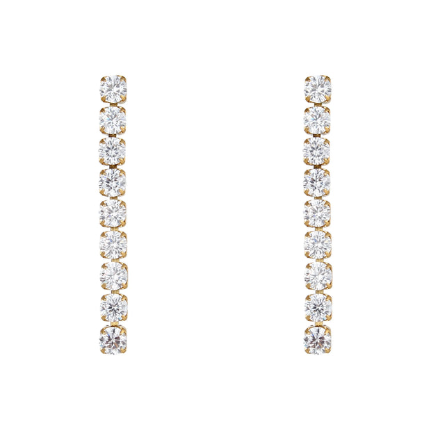 Zirconia Stud Earrings 18K Plated Zircon Stone Earring Stainless Steel Gold Chain Diamond Earrings
