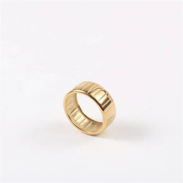 18K Gold Chunky Ring Engravable Stainless Steel Same Ring A Must Have Statement Ring Minimalist Wedding Band Jewelry