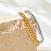 Water Proof Chunky Cuban Chain Bracelet Gold Plated Stainless Steel Chain Bracelets Women Tarnish Free Jewelry