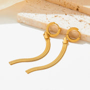 Unusual Earrings Trendy Jewelry Stainless Steel Snake Chain Long Tassel Drop Earrings