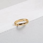 Waterproof&Tarnish Free Stainless Steel 18k Gold Rings Curved Hollow Star Finger Nail Ring for Women