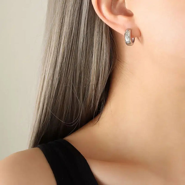 Vintage Style 18k Gold Plated Stainless Steel Circle Earrings Custom Female Jewelry Gold Earrings