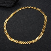 10mm*56cm Hip Hop Thick Gold Black Titanium Steel Statement Necklace Chunky Stainless Steel Link Chains Watch Band Necklace