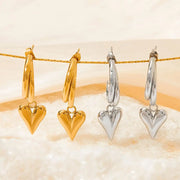 18k Gold Plated Custom Earrings Stainless Steel Fashion Jewelry Heart Stud Earrings For Women