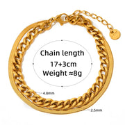 Wholesale Custom Pvd 18k Gold Plated Stainless Steel Fine Jewelry Snake Cuba Chain Bracelet Women