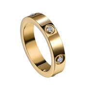 Wholesale 6 Diamonds designer Ring Jewelry silver gold 18K Rose Gold Love Titanium Steel Zircon engagement wedding couple Ring