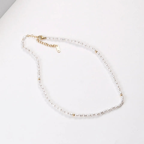 Trendy Jewelry 18K PVD Gold Plated Stainless Steel Pearl Chain Necklace Irregular Pearl Baroque Elegant Dinner Necklace