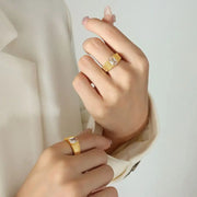 Waterproofjewelry 18k Gold Plated Cubic Zirconia Rings Waterproof And Tarnish Free For Women