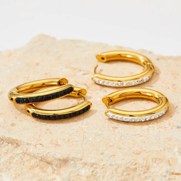 Wholesale Gold Plated Stainless Steel Jewelry New Fashion Hoop Earrings For Women