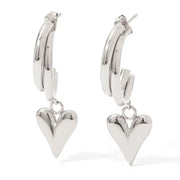 18k Gold Plated Custom Earrings Stainless Steel Fashion Jewelry Heart Stud Earrings For Women