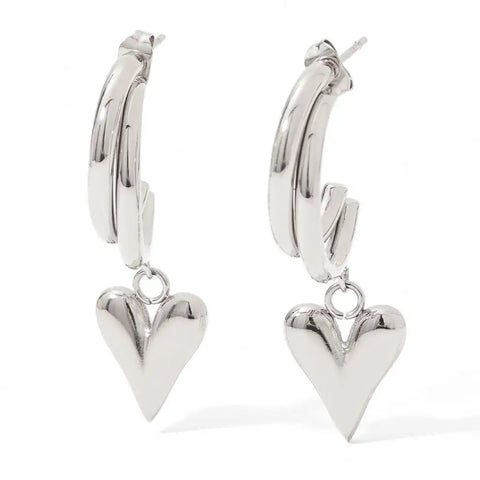 18k Gold Plated Custom Earrings Stainless Steel Fashion Jewelry Heart Stud Earrings For Women