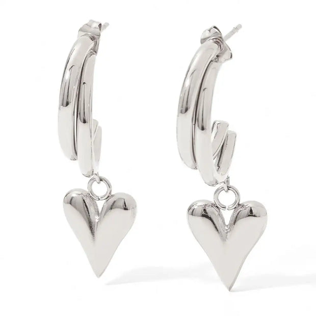 18k Gold Plated Custom Earrings Stainless Steel Fashion Jewelry Heart Stud Earrings For Women