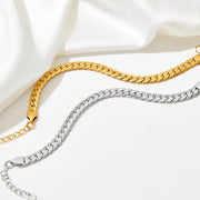 Water Proof Chunky Cuban Chain Bracelet Gold Plated Stainless Steel Chain Bracelets Women Tarnish Free Jewelry