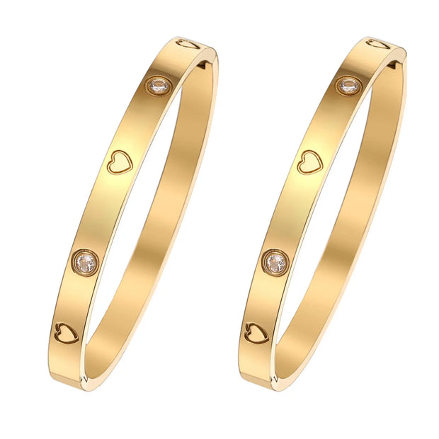 Waterproof 4 Leaf Clover Bracelet Titanium Steel Zircon Lucky High Quality Four Leaf Clover Bracelet Stainless Steel