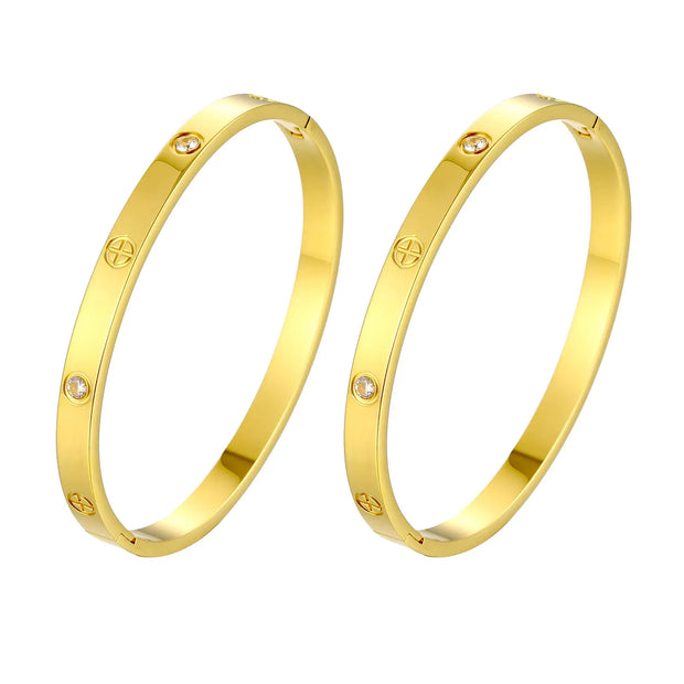 Waterproof 4 Leaf Clover Bracelet Titanium Steel Zircon Lucky High Quality Four Leaf Clover Bracelet Stainless Steel