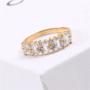 Wholesale PVD Plated 18K Gold Stainless Steel Jewelry CZ Zircon Iced Out Ring for Women