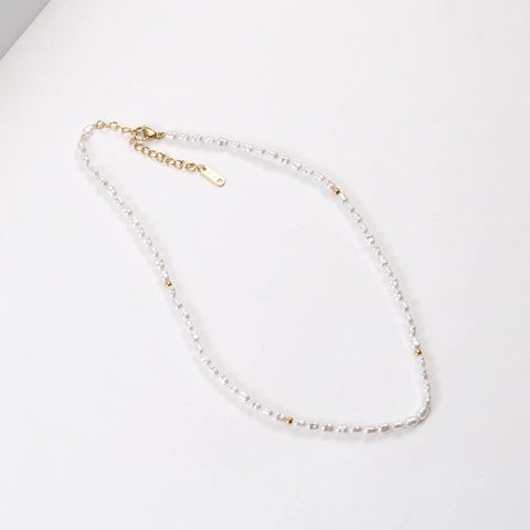 Trendy Jewelry 18K PVD Gold Plated Stainless Steel Pearl Chain Necklace Irregular Pearl Baroque Elegant Dinner Necklace