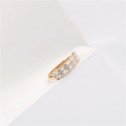 Wholesale PVD Plated 18K Gold Stainless Steel Jewelry CZ Zircon Iced Out Ring for Women