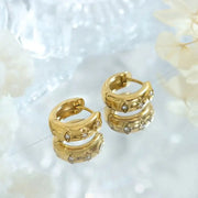 Vintage Style 18k Gold Plated Stainless Steel Circle Earrings Custom Female Jewelry Gold Earrings