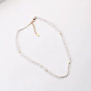 Trendy Jewelry 18K PVD Gold Plated Stainless Steel Pearl Chain Necklace Irregular Pearl Baroque Elegant Dinner Necklace
