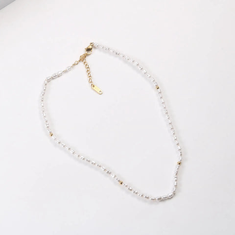 Trendy Jewelry 18K PVD Gold Plated Stainless Steel Pearl Chain Necklace Irregular Pearl Baroque Elegant Dinner Necklace