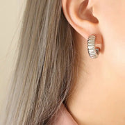 Trendy 18k Gold Plated Stainless Steel Chunky Jewelry Gift Fashion Spiral Cc Shaped Earrings For Women