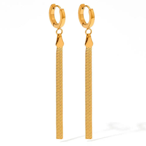 Unusual Earrings Trendy Jewelry Stainless Steel Snake Chain Long Tassel Drop Earrings