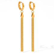 Unusual Earrings Trendy Jewelry Stainless Steel Snake Chain Long Tassel Drop Earrings