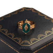 Vintage Green Enamel Open Ring Gold Plated Stainless Steel Rings Fashion Jewelry Wholesale