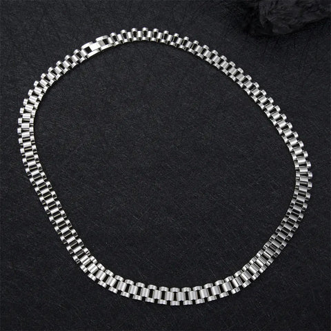 10mm*56cm Hip Hop Thick Gold Black Titanium Steel Statement Necklace Chunky Stainless Steel Link Chains Watch Band Necklace