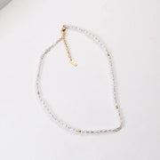 Trendy Jewelry 18K PVD Gold Plated Stainless Steel Pearl Chain Necklace Irregular Pearl Baroque Elegant Dinner Necklace