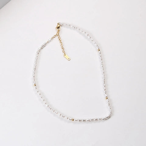 Trendy Jewelry 18K PVD Gold Plated Stainless Steel Pearl Chain Necklace Irregular Pearl Baroque Elegant Dinner Necklace