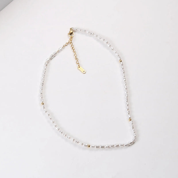 Trendy Jewelry 18K PVD Gold Plated Stainless Steel Pearl Chain Necklace Irregular Pearl Baroque Elegant Dinner Necklace