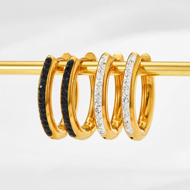 Wholesale Gold Plated Stainless Steel Jewelry New Fashion Hoop Earrings For Women
